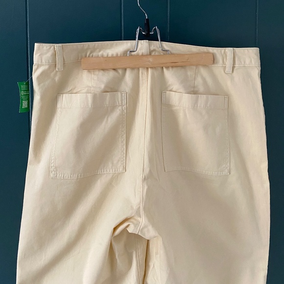 High Stride Wide-Leg Ankle Khakis Cream - Picture 2 of 7